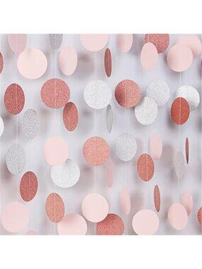Rose Gold Pink Silver Party Decorations Birthday Garland Bridal Shower Banner